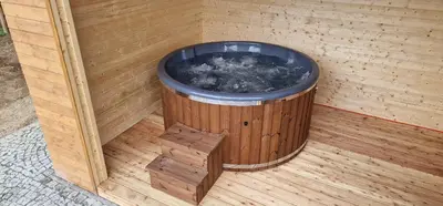 Plan piętra w obiekcie Klimatyczne drewniane Domki Jagodna-Spalona 6D jacuzzi sauna,trasy rowerowe