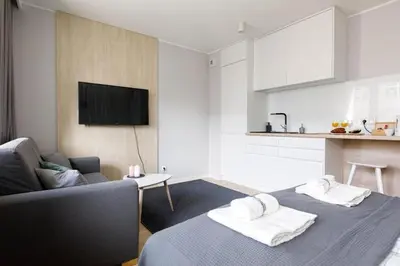 Telewizja i/lub zestaw kina domowego w obiekcie Central Wroclaw Apartment - Cozy Studio - Stare Miasto - K17