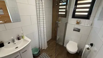 Łazienka w obiekcie Domki Wilcza A