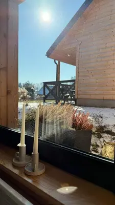 Balkon lub taras w obiekcie Domki Wilcza C