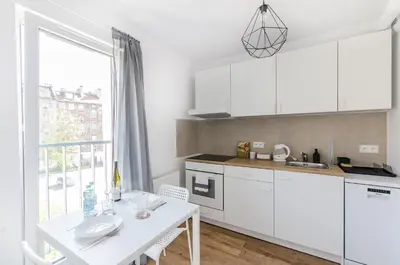 Kuchnia lub aneks kuchenny w obiekcie Grey Apartment! Cozy apartment for two!