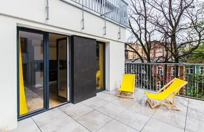 Balkon lub taras w obiekcie Yellow Apartment z Tarasem