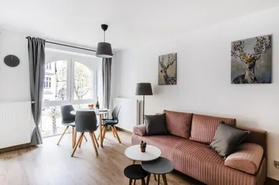 Część wypoczynkowa w obiekcie Beutiful Pearl Apartment in tenement house in Center