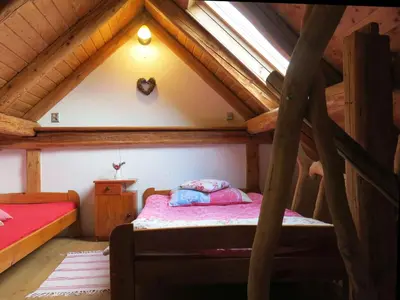 Łóżko lub łóżka w pokoju w obiekcie Chata Morgana