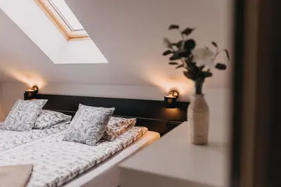 Łóżko lub łóżka w pokoju w obiekcie Dzikowiejsko