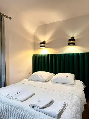 Łóżko lub łóżka w pokoju w obiekcie Motel Za Miedzą